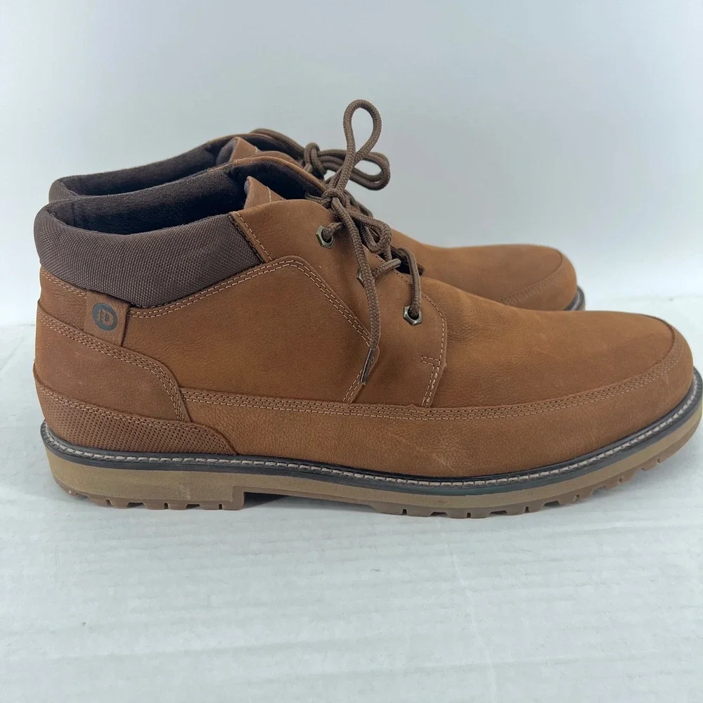 Dunham Boots Men's Size 15 4E Waterproof‎ Leather Chukka Brown Lace Up